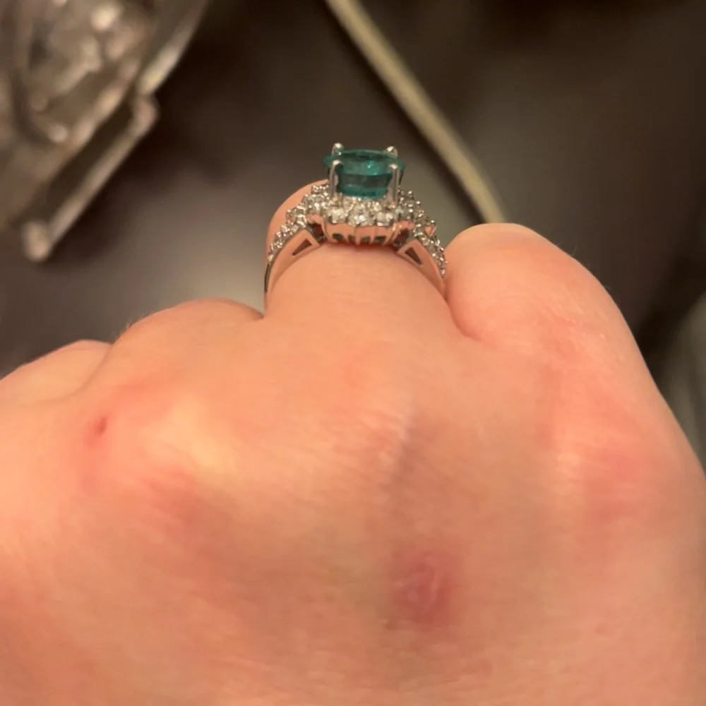 Stunning and appraised vintage 2.5 carat emerald and diamond ring from the 1930s - Picture 5 of 5